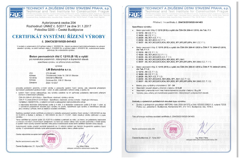 Certifikt zen vroby